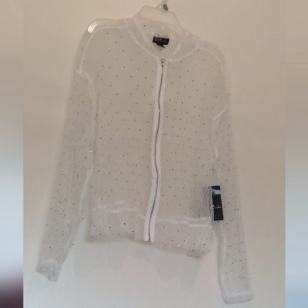 White Mesh Crystal Jacket